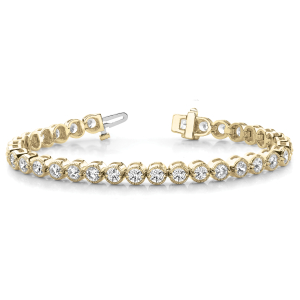 Helena Lab-Created Yellow Gold Milgrain Setting  Diamond Tennis Bracelet