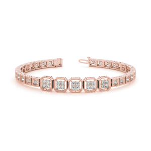 Mary Lab-Created Diamond Rose Gold Bezel Setting  Designer Bracelet