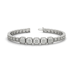 Mary Lab-Created Diamond Round cut Bezel Setting  Designer Bracelet
