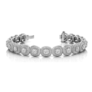 Vaeda 1.50 Carat Natural Round cut 4 Prong Set  Diamond Tennis Bracelet