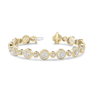 Palmer Lab-Created Diamond Yellow Gold Prong Setting  Designer Bracelet