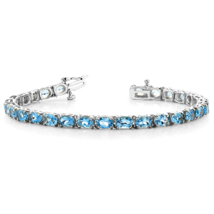 Keira Blue Topaz Diamond Bangle Bracelet