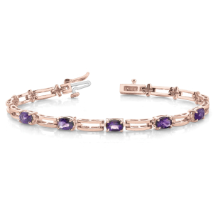 Archie Amethyst Rose Gold Diamond Bangle Bracelet