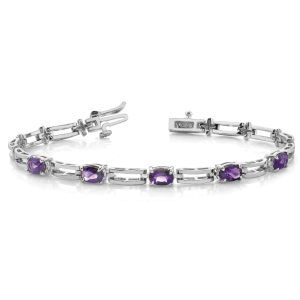Archie Amethyst Diamond Bangle Bracelet