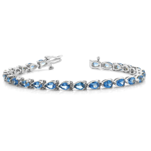 Vega Blue Topaz 3 Prong Set  Bracelet