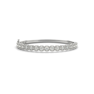 Velvet Natural Round cut 4 Prong Set  Diamond Bangle