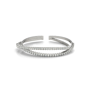Tegan Lab-Created Round cut Shared Prong Setting  Diamond Bangle Bracelet