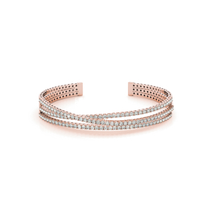 Louisa Lab-Created Rose Gold Shared Prong Setting  Diamond Bangle Bracelet
