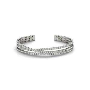 Louisa Lab-Created Shared Prong Setting  Diamond Bangle Bracelet