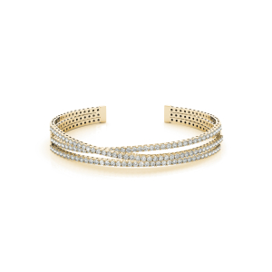 Louisa Lab-Created Yellow Gold Shared Prong Setting  Diamond Bangle Bracelet