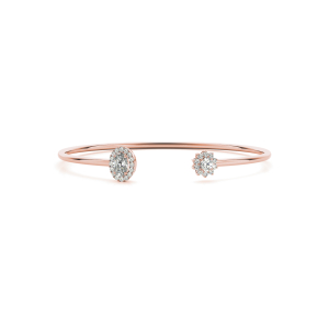 Vedanshi Natural Rose Gold 4 Prong Set Diamond Bangle