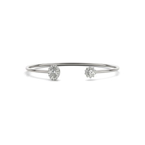 Vedanshi Natural Oval cut 4 Prong Set  Diamond Bangle