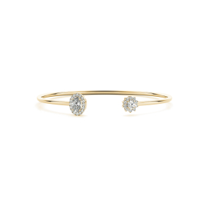 Vedanshi Natural Yellow Gold 4 Prong Set Diamond Bangle