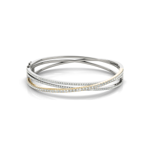 Vasilisa Natural Yellow Gold 2 Prong Set Diamond Bangle