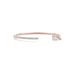 Vyla Natural Rose Gold 4 Prong Set Diamond Bangle