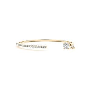 Vyla Natural Yellow Gold 4 Prong Set Diamond Bangle