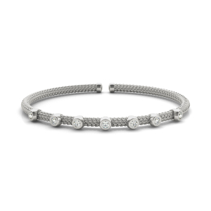Vidalia Natural Round cut Bezel Set  Diamond Bangle
