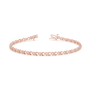 Lucille Lab-Created Diamond Rose Gold Shared Prong  Chain Bracelet