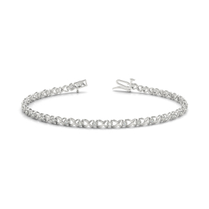 Lucille Lab-Created Diamond Round cut Shared Prong  Chain Bracelet