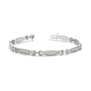Eileen Lab-Created Diamond Round cut Bezel Setting  Chain Bracelet