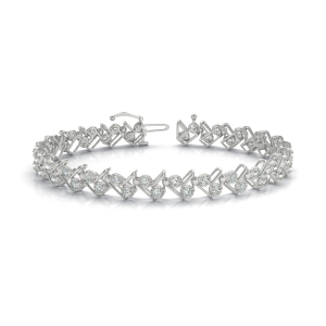 Vivian Lab-Created Diamond Round cut Shared Prong  Chain Bracelet