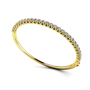 Varvara Natural Rose Gold V Prong Diamond Bangle