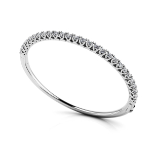 Varvara Natural Round cut V Prong Diamond Bangle