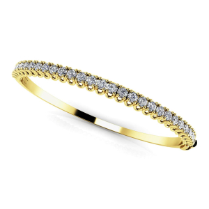 Velma Natural Rose Gold U Prong Diamond Bangle