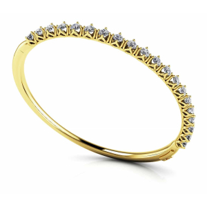 Venecia Natural Rose Gold 4 Prong Set Diamond Bangle