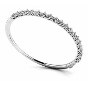 Venecia Natural Round cut 4 Prong Set  Diamond Bangle