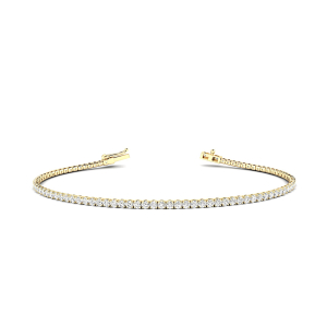 Delilah Lab-Created Yellow Gold Prong Setting  Diamond Tennis Bracelet
