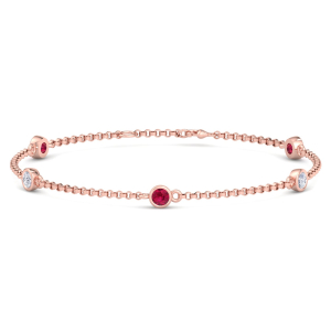 Ronisha Natural Ruby Rose Gold Chain