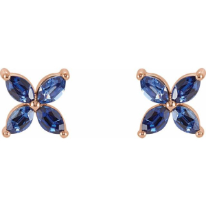 Honbrie Blue Sapphire Rose Gold 4 Prong Set 