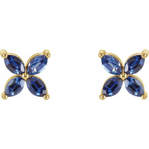 Honbrie Blue Sapphire Yellow Gold 4 Prong Set 