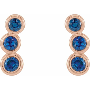 Huetta Blue Sapphire Rose Gold Bezel Set 