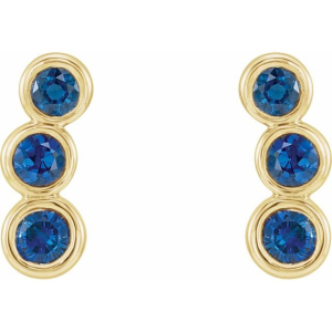 Huetta Blue Sapphire Yellow Gold Bezel Set 