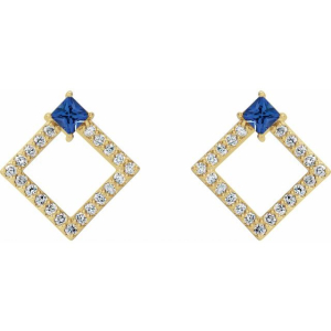 Huette Blue Sapphire Yellow Gold 4 Prong Set 