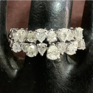 1.94 Carat Natural Pear Cut Diamond Statement Ring