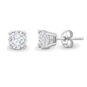 0.10-3.00 Carat Brilliant Cut Round Diamond 4 Claw Stud Earrings