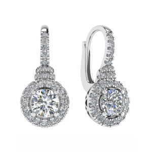 Katelyn 0.50 - 2.00 Carat Natural Round cut 4 Prong  Hoop Diamond Earrings