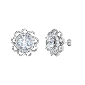 Jackston 0.30 - 1.50 Carat Lab-Created Round cut 4 Prong  Halo Diamond Earrings