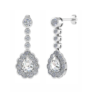 Kenede Natural 3 Prong Drop Diamond Earrings