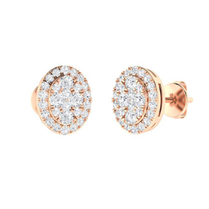 Kameela Lab-Created Rose Gold Pave Set Cluster Diamond Earrings
