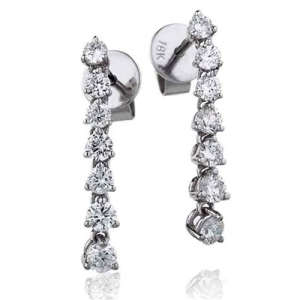 Lyndall 0.40 - 1.05 Carat Natural Round cut 3 Prong  Journey Diamond Earrings
