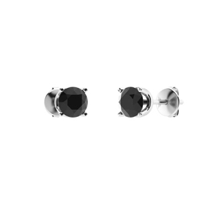 Haylea 1.00 - Carat Black Round cut 4 Prong Set  Studs Diamond Earrings
