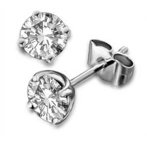 Four-Prong Diamond stud earrings are available in Gold 