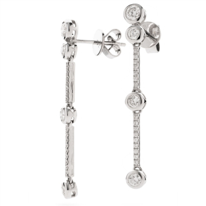 Kathee 0.40 - 1.05 Carat Natural Round cut Bezel Set  Drop Diamond Earrings