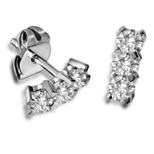 Lusy 0.40 - 1.00 Carat Natural Round cut Prong Set  Journey Diamond Earrings
