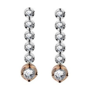 Luria 0.40 - 1.05 Carat Natural Round cut 4 Prong Set  Journey Diamond Earrings