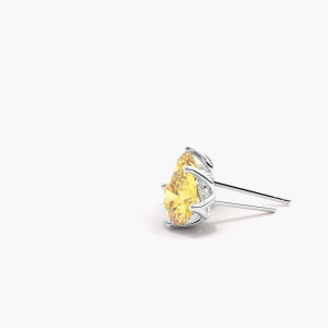 Heidi 0.25 Carat Round cut 4 Prong Set  Yellow Diamond Earrings